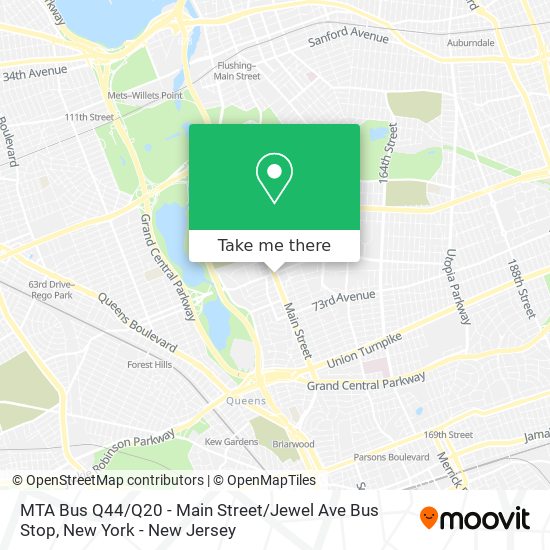 Mapa de MTA Bus Q44 / Q20 - Main Street / Jewel Ave Bus Stop
