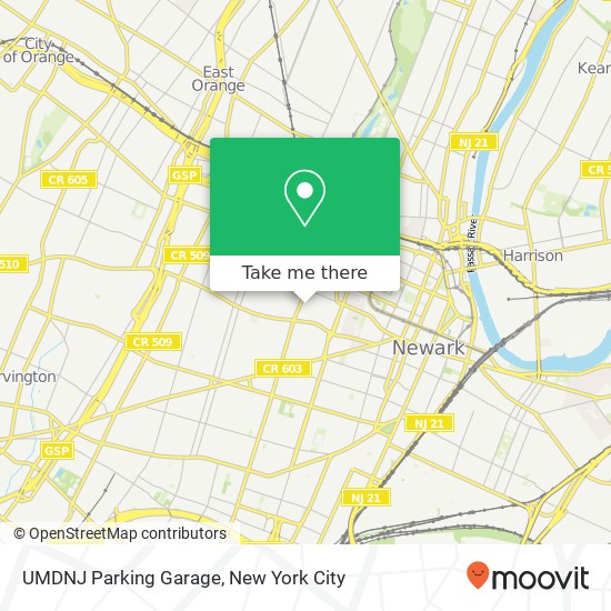 Mapa de UMDNJ Parking Garage
