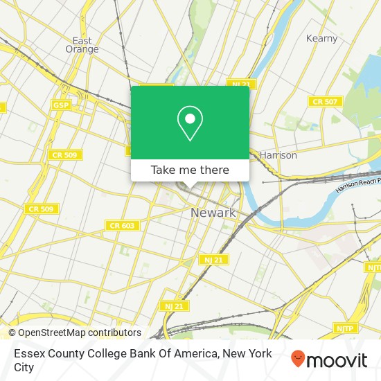 Mapa de Essex County College Bank Of America