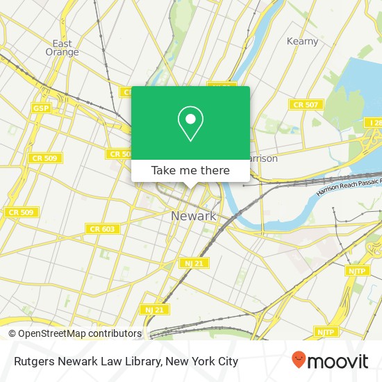 Mapa de Rutgers Newark Law Library