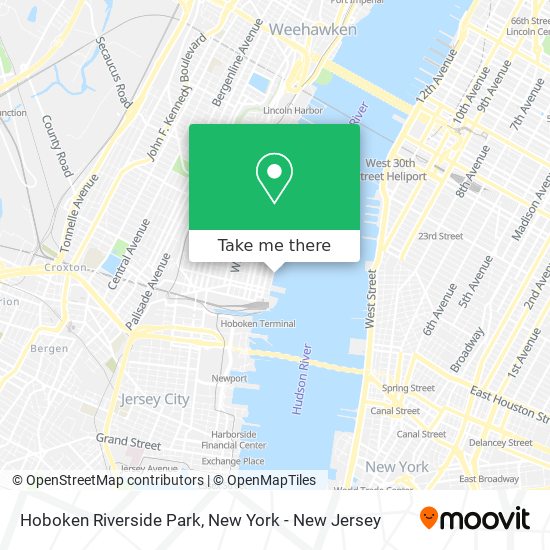 Hoboken Riverside Park map