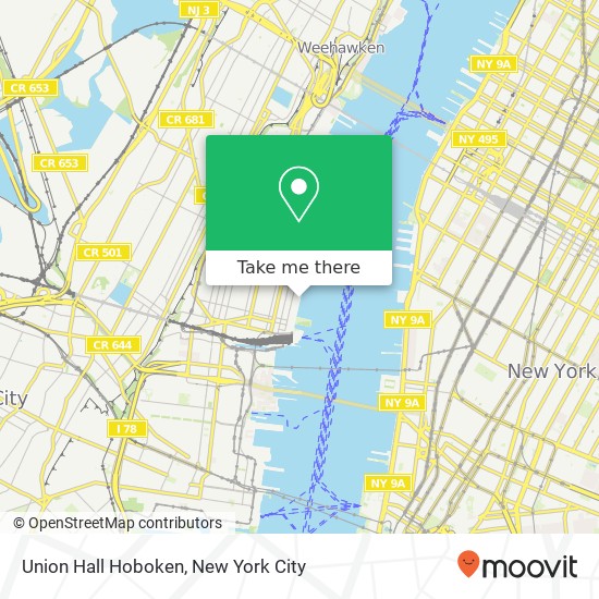 Union Hall Hoboken map