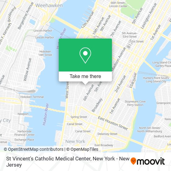 St Vincent's Catholic Medical Center map