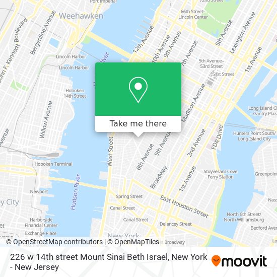 226 w 14th street Mount Sinai Beth Israel map