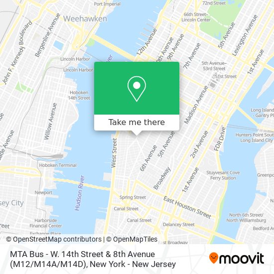 Mapa de MTA Bus - W. 14th Street & 8th Avenue (M12 / M14A / M14D)