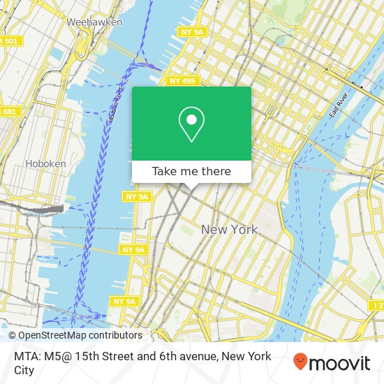 MTA: M5@ 15th Street and 6th avenue map