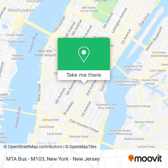 MTA Bus - M103 map