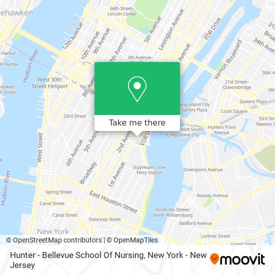 Hunter - Bellevue School Of Nursing map