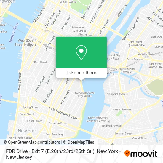 Mapa de FDR Drive - Exit 7 (E.20th / 23rd / 25th St.)