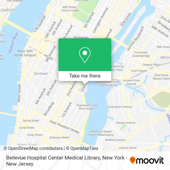 Bellevue Hospital Center Medical Library map