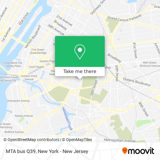 MTA bus Q39 map