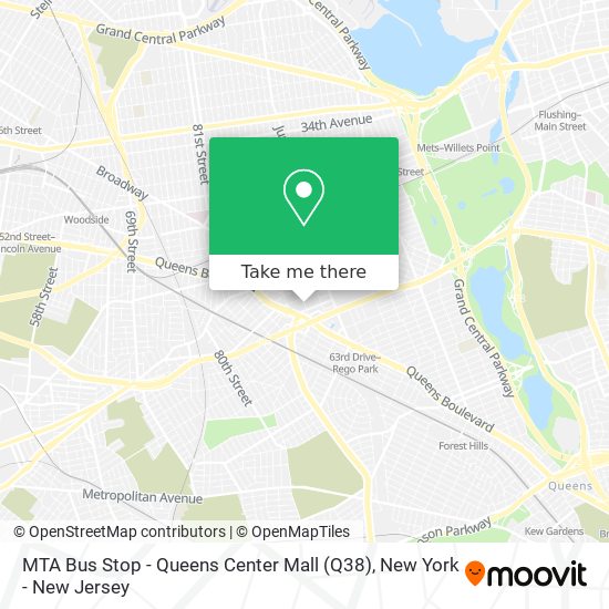 Mapa de MTA Bus Stop - Queens Center Mall (Q38)