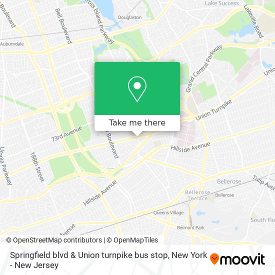 Springfield blvd & Union turnpike bus stop map