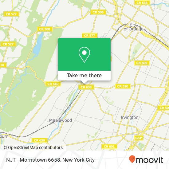 Mapa de NJT - Morristown 6658