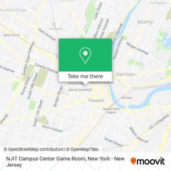 NJIT Campus Center Game Room map