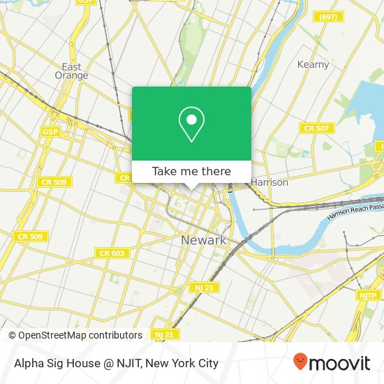 Mapa de Alpha Sig House @ NJIT