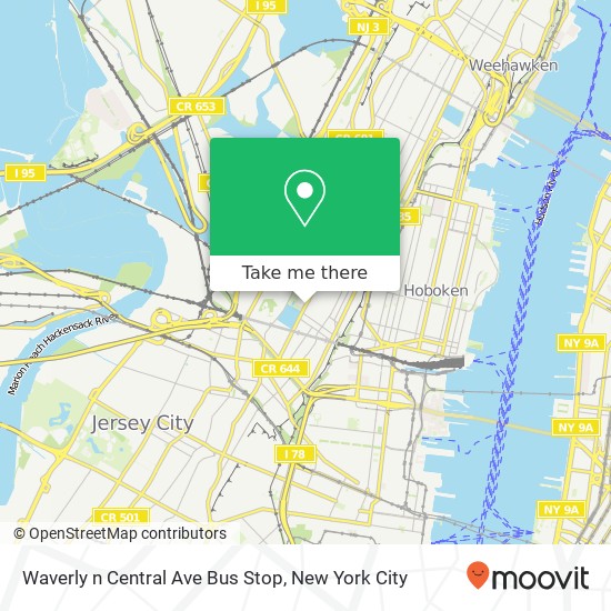 Mapa de Waverly n Central Ave Bus Stop
