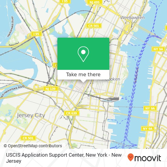 USCIS Application Support Center map