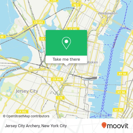 Mapa de Jersey City Archery