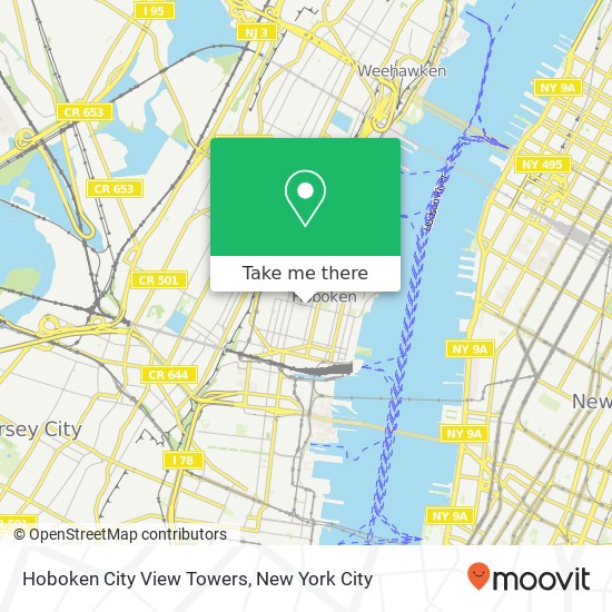 Mapa de Hoboken City View Towers