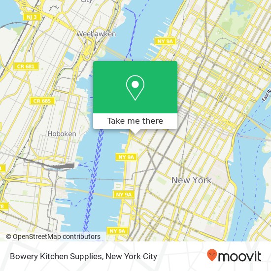 Mapa de Bowery Kitchen Supplies