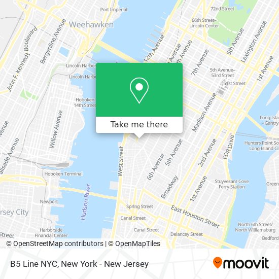 B5 Line NYC map