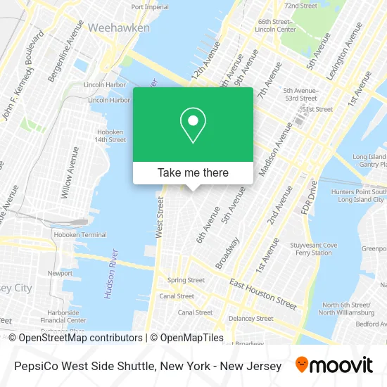 PepsiCo West Side Shuttle map