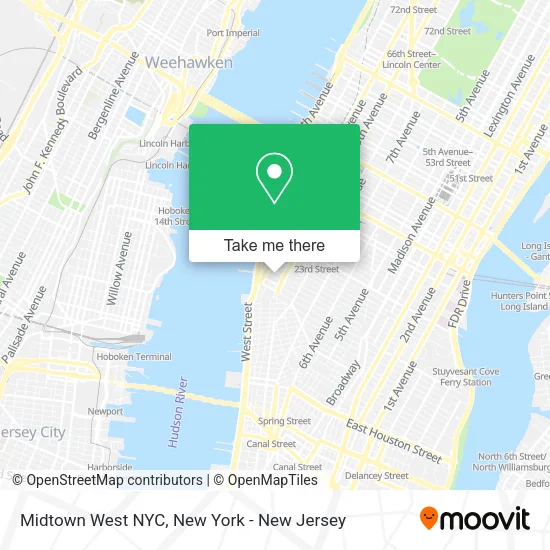 Midtown West NYC map