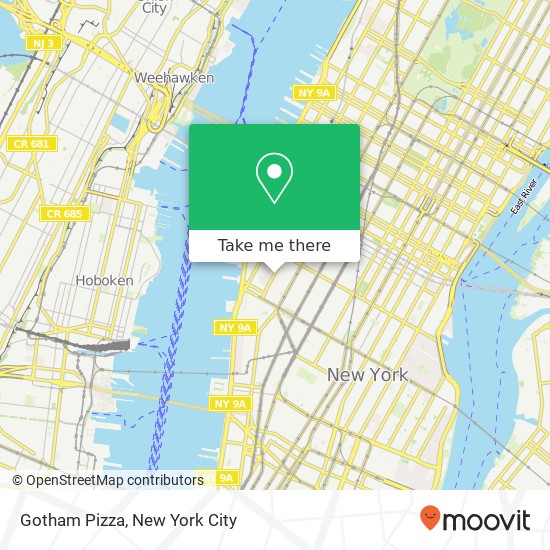 Gotham Pizza map