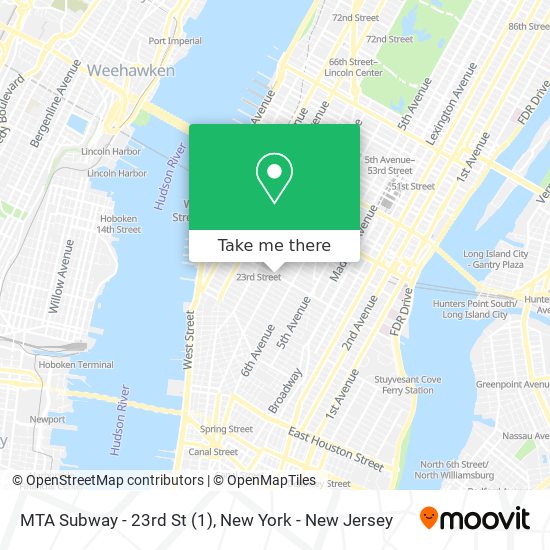 MTA Subway - 23rd St (1) map