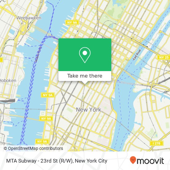 Mapa de MTA Subway - 23rd St (R/W)