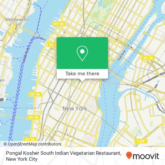 Mapa de Pongal Kosher South Indian Vegetarian Restaurant