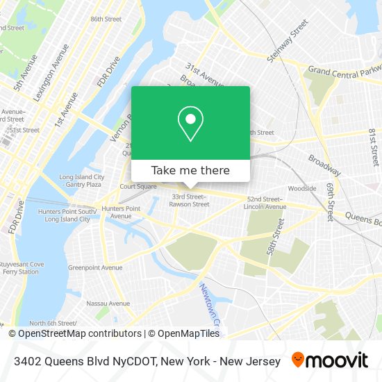 Mapa de 3402 Queens Blvd NyCDOT