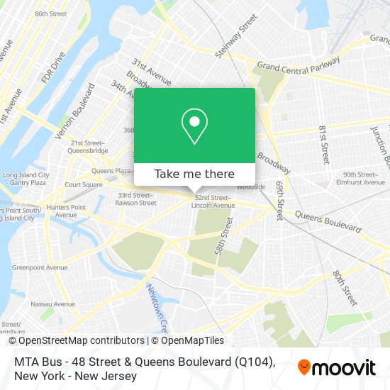 Mapa de MTA Bus - 48 Street & Queens Boulevard (Q104)