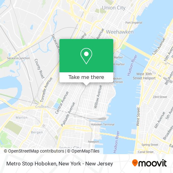 Metro Stop Hoboken map