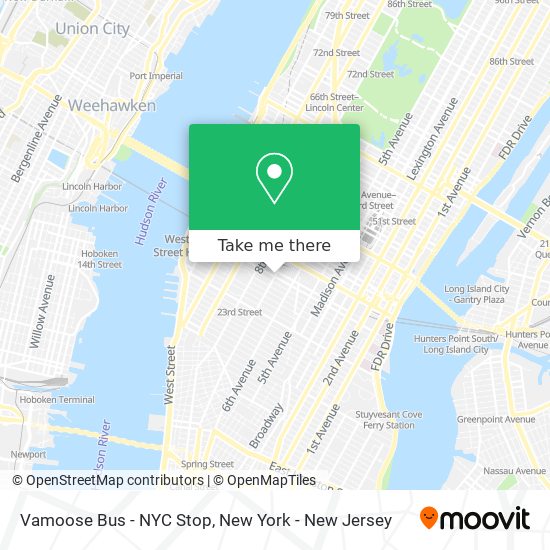 Vamoose Bus - NYC Stop map