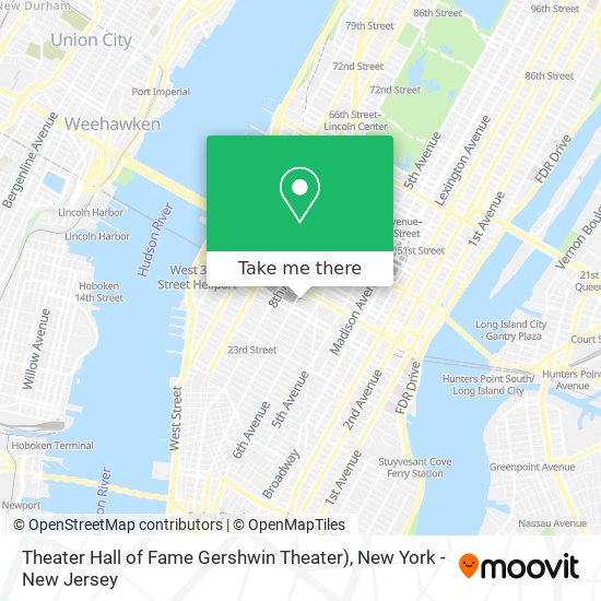 Mapa de Theater Hall of Fame Gershwin Theater)