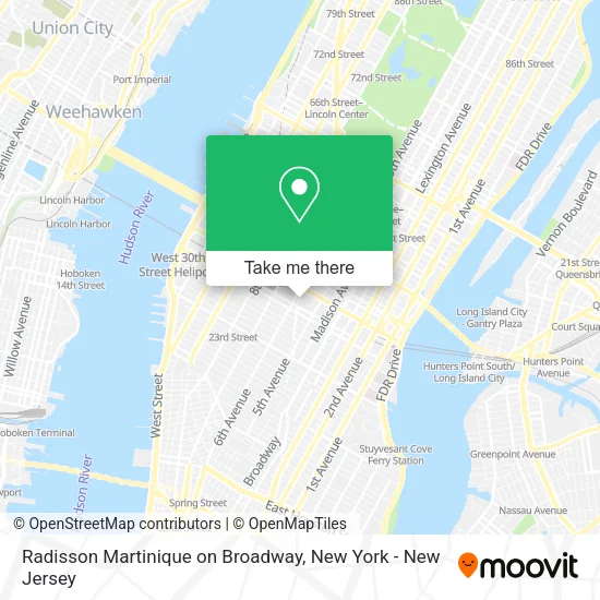 Radisson Martinique on Broadway map