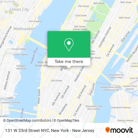 Mapa de 131 W 33rd Street NYC