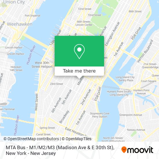 MTA Bus - M1 / M2 / M3 (Madison Ave & E 30th St) map