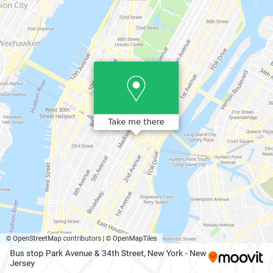 Mapa de Bus stop Park Avenue & 34th Street