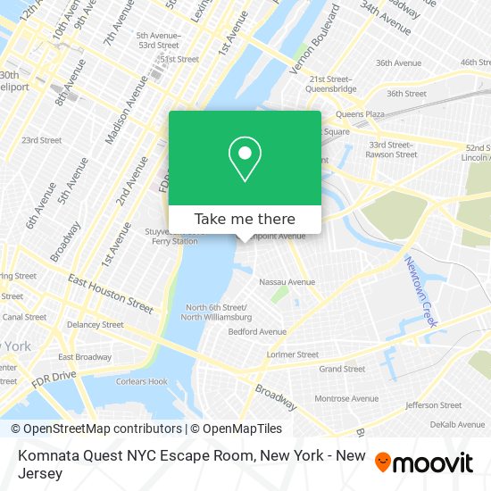 Mapa de Komnata Quest NYC Escape Room