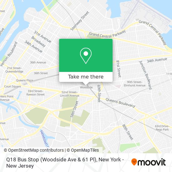 Mapa de Q18 Bus Stop (Woodside Ave & 61 Pl)