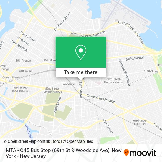MTA - Q45 Bus Stop (69th St & Woodside Ave) map