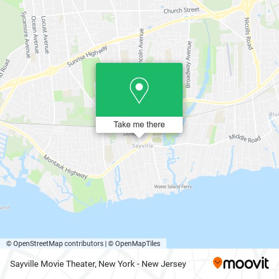 Sayville Movie Theater map