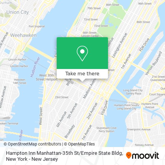Hampton Inn Manhattan-35th St / Empire State Bldg map