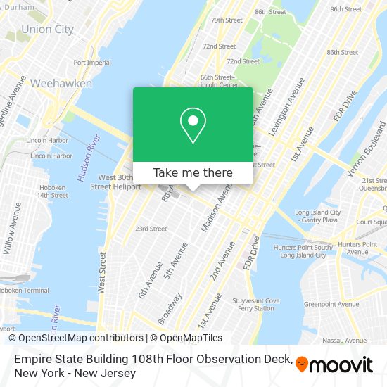 Empire State Building 108th Floor Observation Deck map