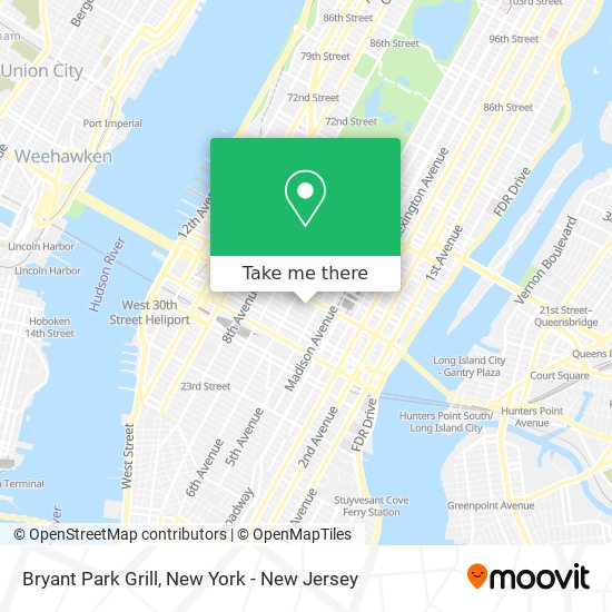 Bryant Park Grill map