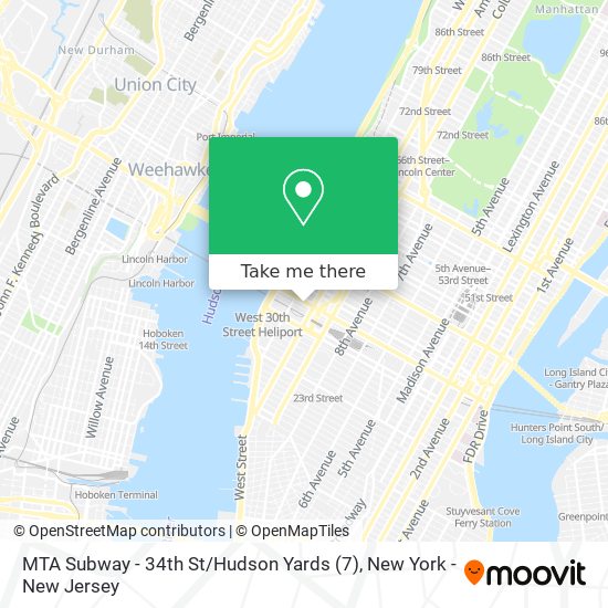 Mapa de MTA Subway - 34th St / Hudson Yards (7)