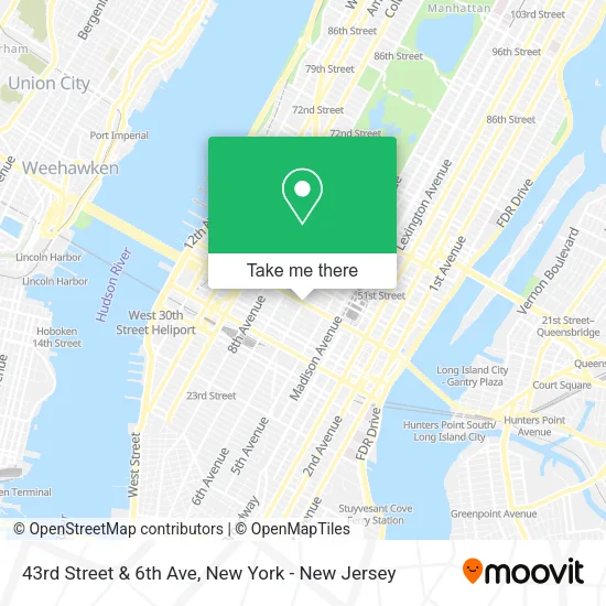 43rd Street & 6th Ave map